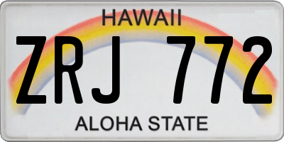 HI license plate ZRJ772