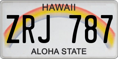 HI license plate ZRJ787