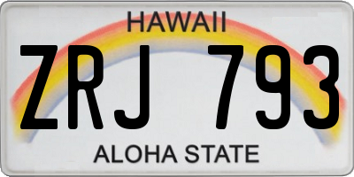 HI license plate ZRJ793