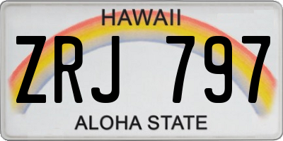 HI license plate ZRJ797