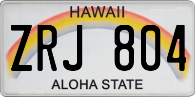 HI license plate ZRJ804