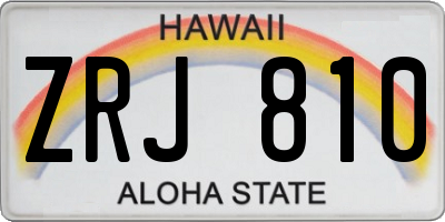 HI license plate ZRJ810
