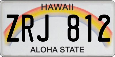HI license plate ZRJ812