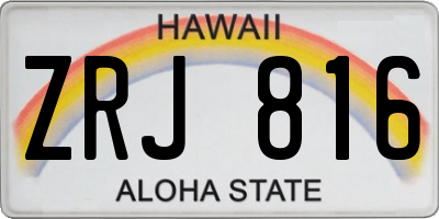 HI license plate ZRJ816