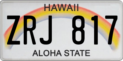 HI license plate ZRJ817