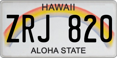 HI license plate ZRJ820