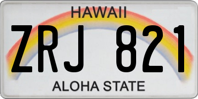 HI license plate ZRJ821