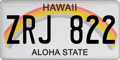 HI license plate ZRJ822