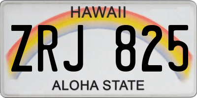 HI license plate ZRJ825