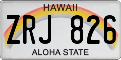HI license plate ZRJ826
