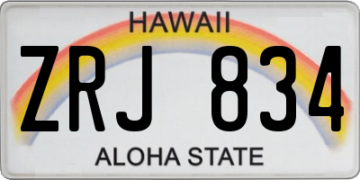 HI license plate ZRJ834
