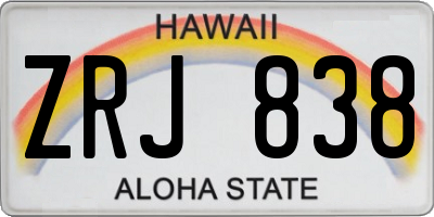 HI license plate ZRJ838