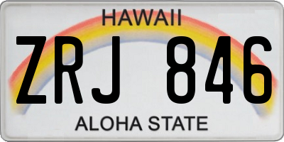 HI license plate ZRJ846