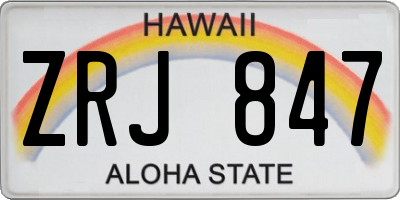 HI license plate ZRJ847