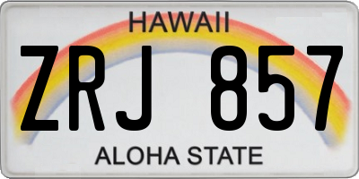 HI license plate ZRJ857