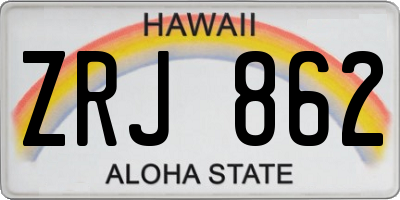 HI license plate ZRJ862