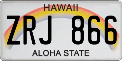 HI license plate ZRJ866