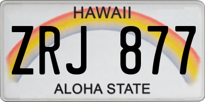 HI license plate ZRJ877