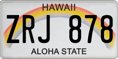 HI license plate ZRJ878