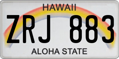 HI license plate ZRJ883