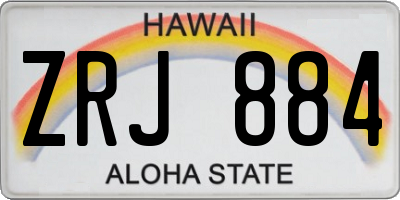 HI license plate ZRJ884