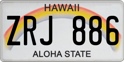 HI license plate ZRJ886