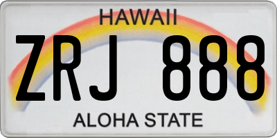 HI license plate ZRJ888