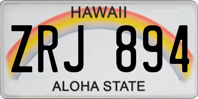 HI license plate ZRJ894