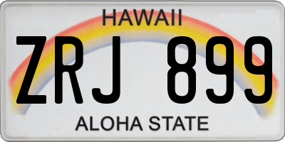 HI license plate ZRJ899