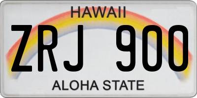 HI license plate ZRJ900