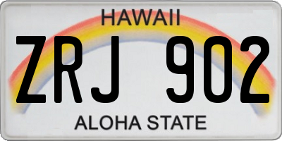 HI license plate ZRJ902