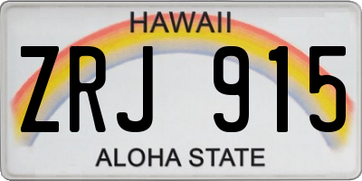 HI license plate ZRJ915