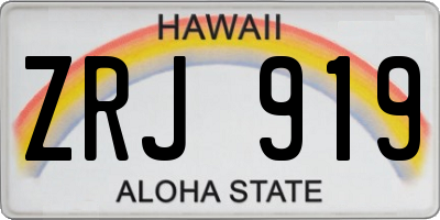 HI license plate ZRJ919