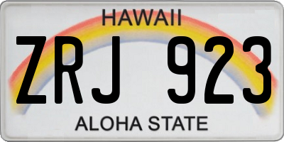 HI license plate ZRJ923