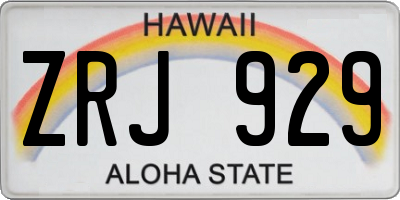 HI license plate ZRJ929
