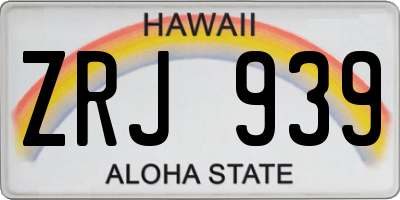 HI license plate ZRJ939