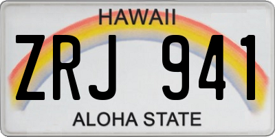 HI license plate ZRJ941