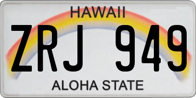 HI license plate ZRJ949