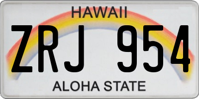 HI license plate ZRJ954