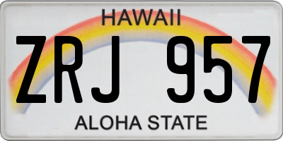 HI license plate ZRJ957