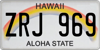 HI license plate ZRJ969