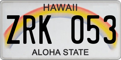 HI license plate ZRK053