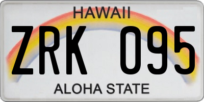HI license plate ZRK095