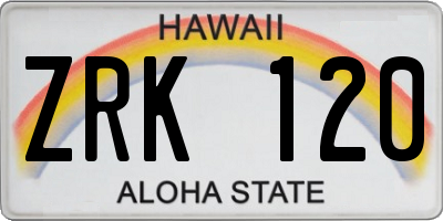 HI license plate ZRK120
