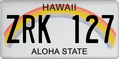 HI license plate ZRK127