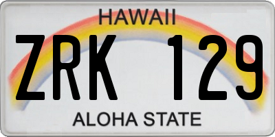 HI license plate ZRK129