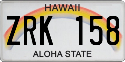 HI license plate ZRK158