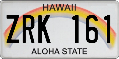 HI license plate ZRK161