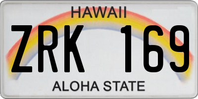 HI license plate ZRK169