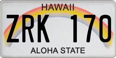 HI license plate ZRK170